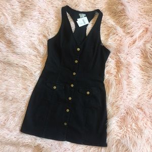 Black Denim Button Up Dress